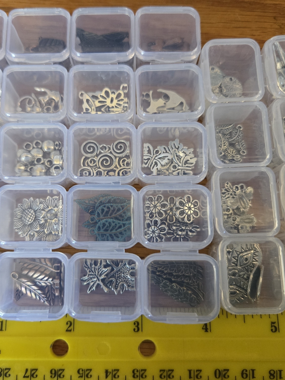 28 Assorted Silver & Bronze Tone Jewelry Findings and Charms - Earring,Bracekets